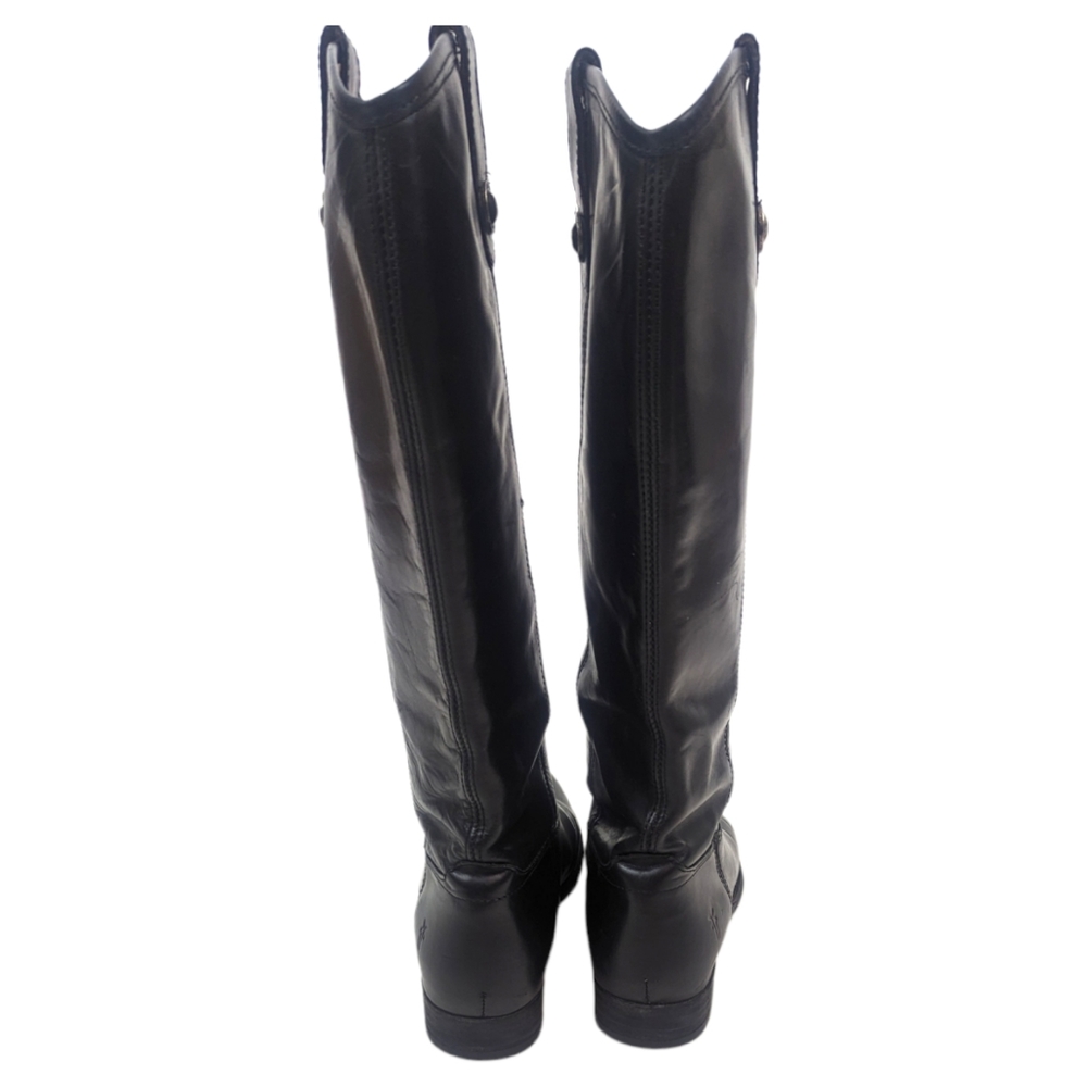 Frye Melissa Button Tall Leather Riding Boots Equestrian Boot Womens 7.5 Black - Picture 7 of 15